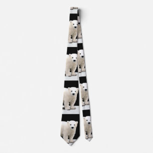 Polar Bear Cub Painting - Original Wildlife Art Tie