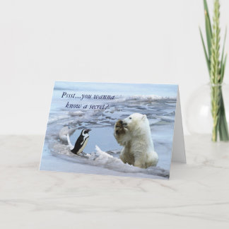 Polar Bear Cub & Penguin Best Friends Card