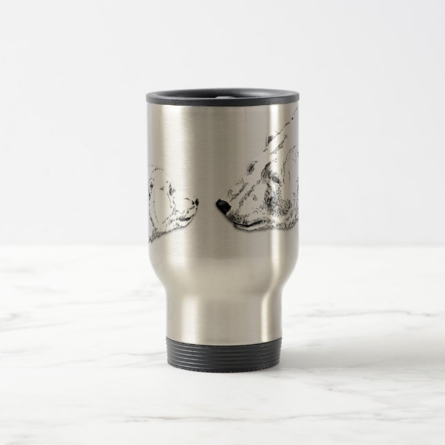Polar Bear & Cub Travel Mug Wildlife Art Mug (Center)