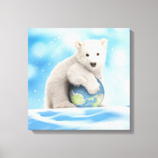 Polar Bear Cub World Canvas Print (Front)