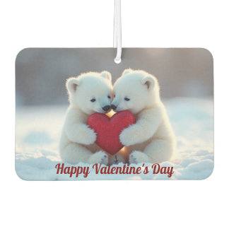 Polar Bear Cubs Valentine Air Freshener