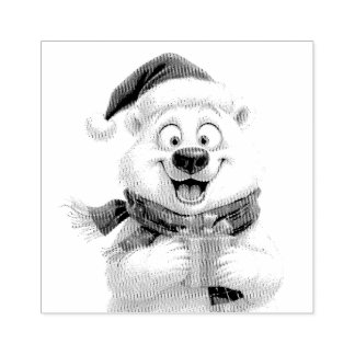 Polar Bear Cute Christmas Gift Rubber Stamp