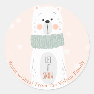 Polar bear - Cute Personalised Christmas Sticker