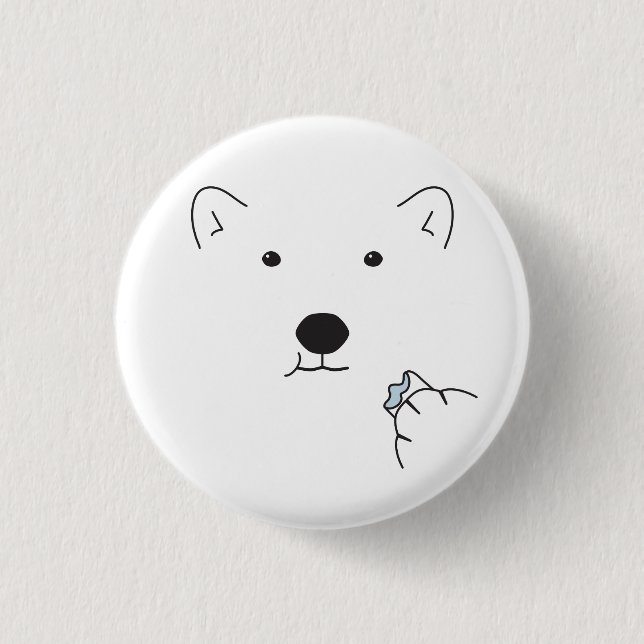 Polar Bear Eating a Marshmallow 3 Cm Round Badge (Front)