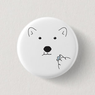 Polar Bear Eating a Marshmallow 3 Cm Round Badge