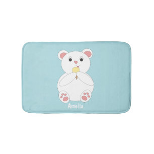 Polar Bear Eating Ice Cream Customisable Bath Mat