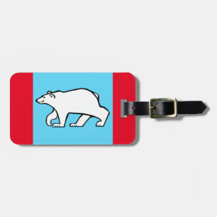 POLAR BEAR - Endangered animal Arctic- red & blue Luggage Tag