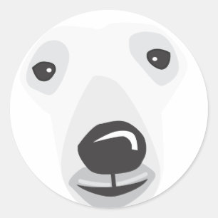 Polar Bear Face Classic Round Sticker