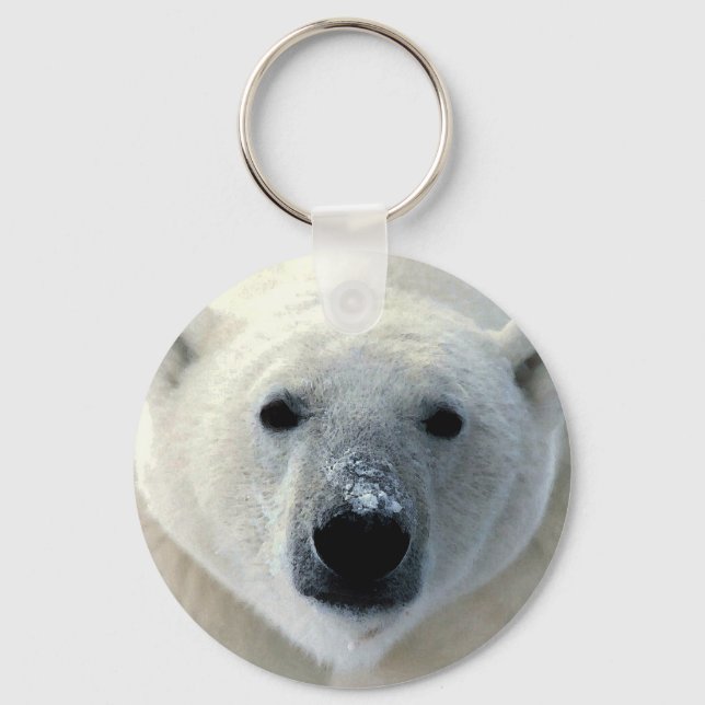 Polar Bear Face Key Ring (Front)