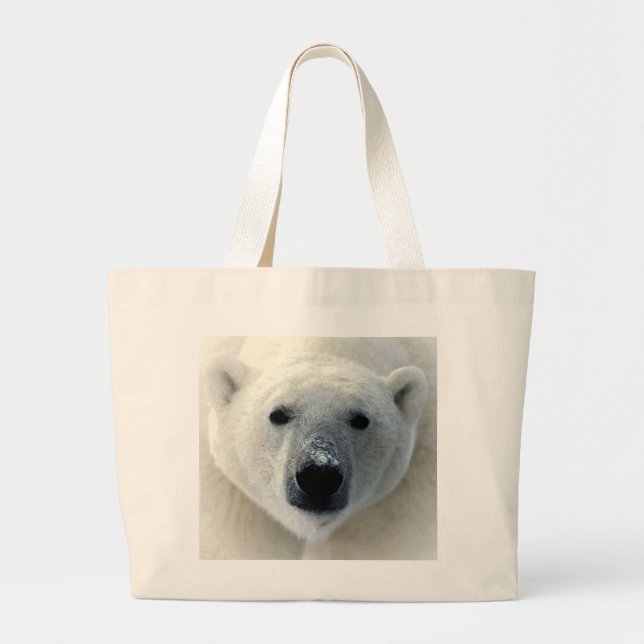 Polar Bear Face Large Tote Bag (Front)