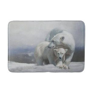 Polar Bear Family Bath Mat