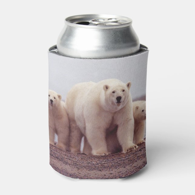 Polar Bear Family Can Cooler (Can Front)