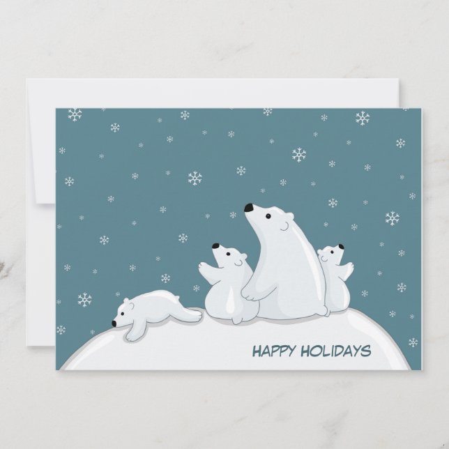 Polar Bear Family Holiday Card (Front)
