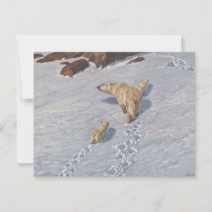 Polar Bear Family in the Arctic Snow Card