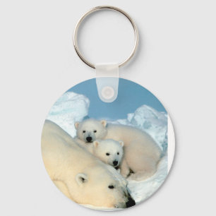 Polar Bear Family Key Ring