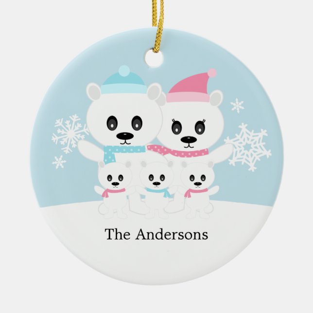 Polar Bear Family Ornaments (Front)