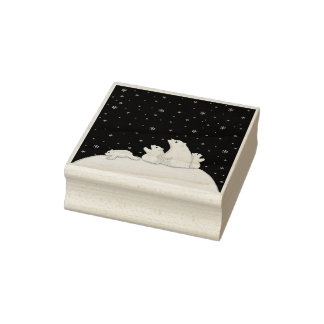 Polar Bear Family Rubber Stamp
