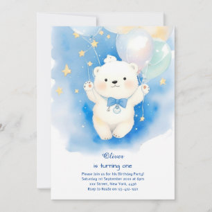Polar Bear First Birthday Invitation