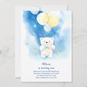Polar Bear First Birthday Invitation