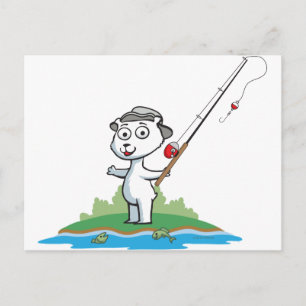 Polar Bear Fishing Postcard