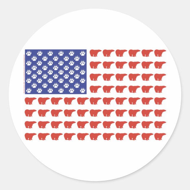 Polar-Bear-Flag[1] Classic Round Sticker (Front)