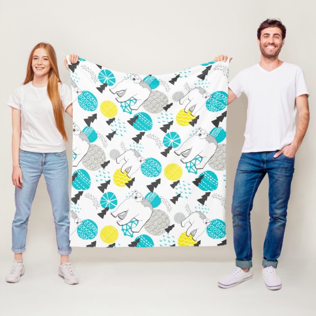 Polar bear fleece blanket (In Situ)