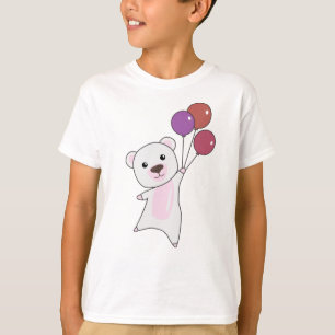 Polar Bear Flies With Balloons Cute Animals Polar T-Shirt