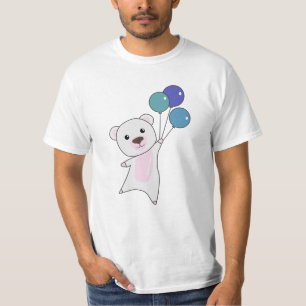Polar Bear Flies With Balloons Cute Animals Polar T-Shirt