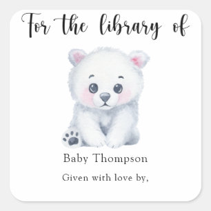 Polar bear - for the library of square sticker