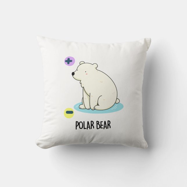 Polar Bear Funny Science Pun  Cushion (Front)