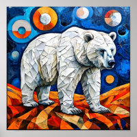 Polar Bear Geometric Animal Wall Art 🌈