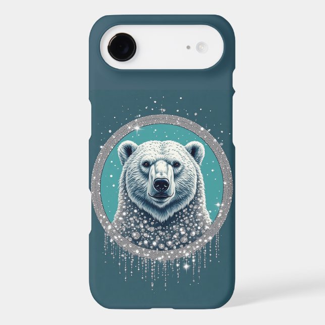 Polar Bear Geometric Portrait Arctic Ornament (Back)