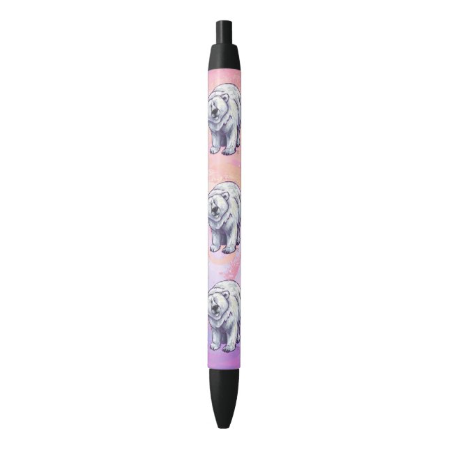 Polar Bear Gifts & Accessories Black Ink Pen (Front Vertical)