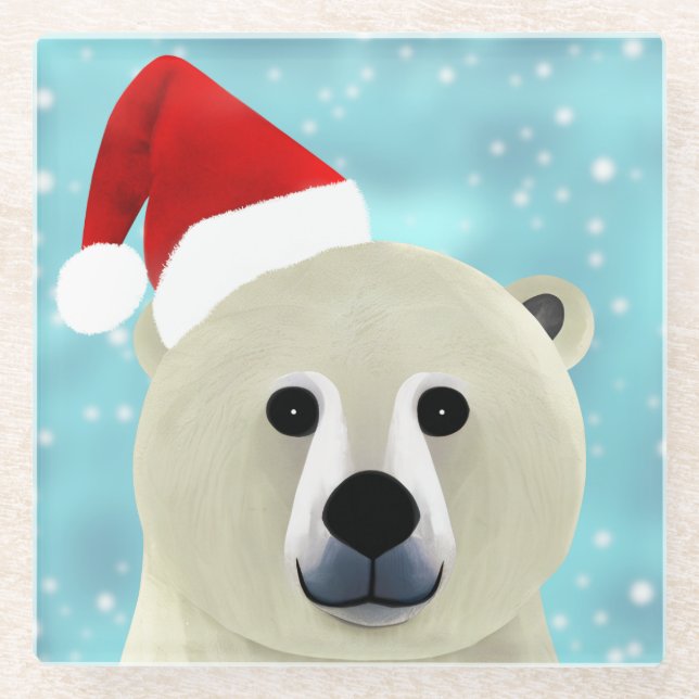 Polar Bear Glass Coaster (Front)