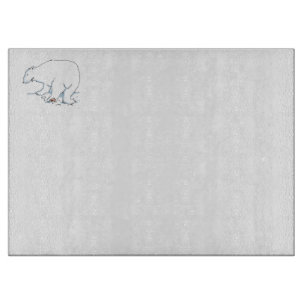 Polar Bear glass cutting board