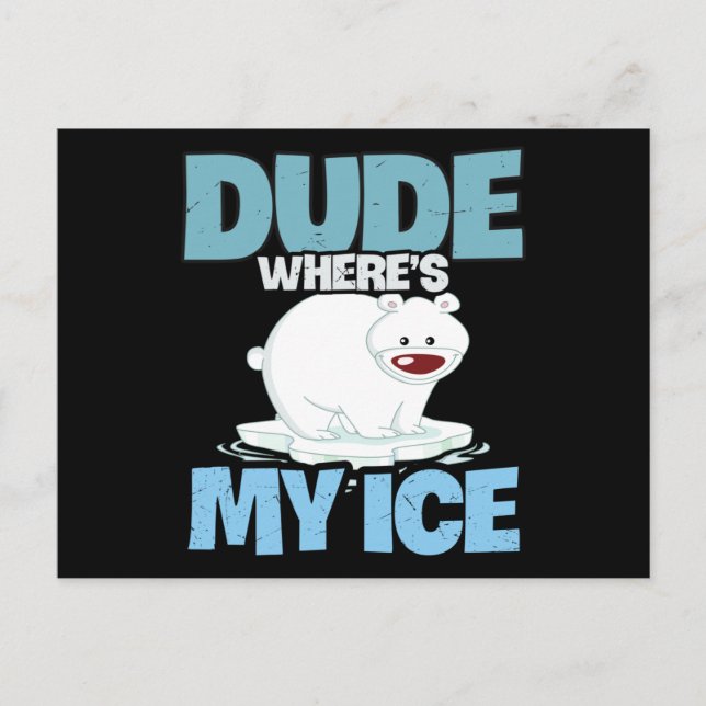 Polar Bear Global Warming Climate Change Postcard (Front)