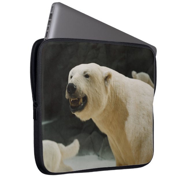 Polar Bear Grin Laptop Sleeve (Front Right)