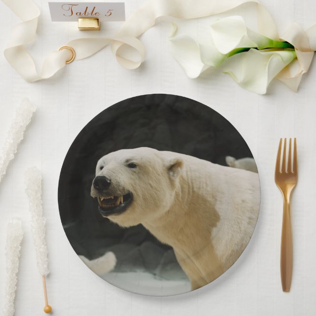 Polar Bear Grin Paper Plate (Wedding)