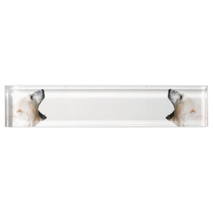 Polar bear growl nameplate