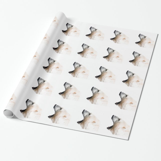 Polar bear growl wrapping paper (Unrolled)