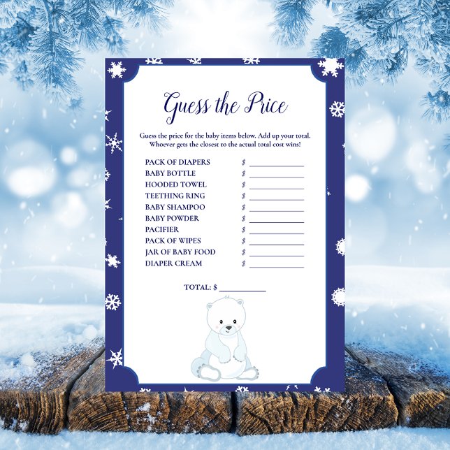 Polar Bear Guess The Price Baby Shower Game (Creator Uploaded)