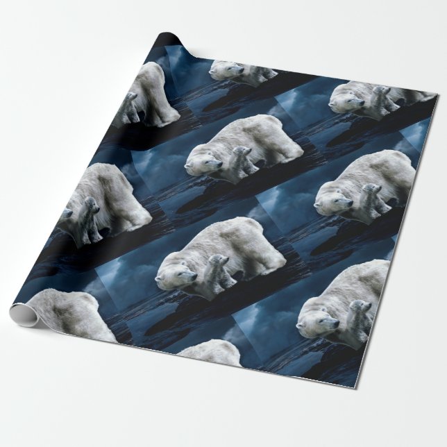 Polar Bear - Half Brick Wrapping Paper (Unrolled)
