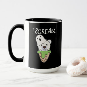 Polar Bear Halloween Ghost I Scream Ice Pun Mug