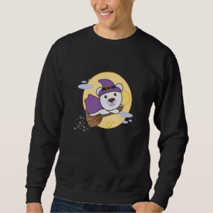 Polar Bear Halloween Witch Costume Polar Bear Hall Sweatshirt