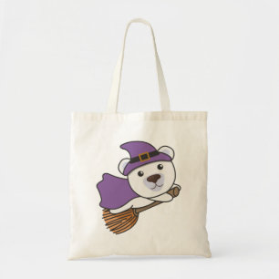 Polar Bear Halloween Witch Kids Witches Costume To Tote Bag