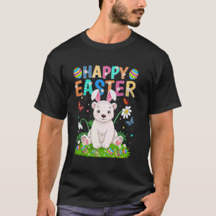 Polar Bear Happy Easter Egg Hunt Bunny Ear Easter  T-Shirt