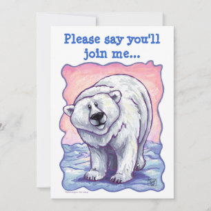 Polar Bear Heads and Tails Party Invitation