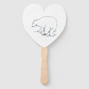 Polar Bear heart hand fans