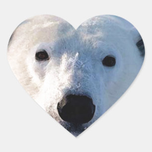 Polar Bear Heart Sticker