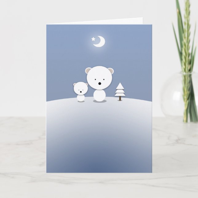 Polar Bear Holiday Card Kawaii (Front)